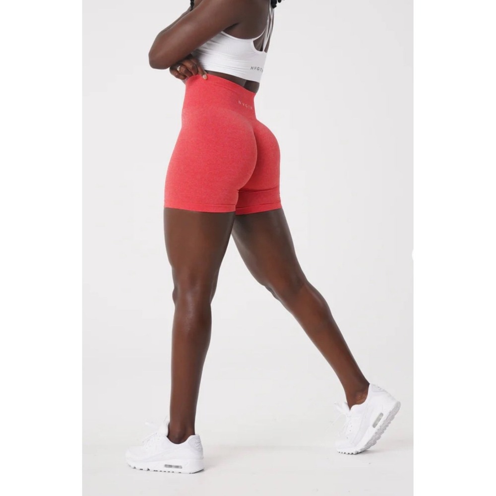 NVGTN Women Candy Apple Seamless High Waist Athletic Biker Shorts Medium NWT